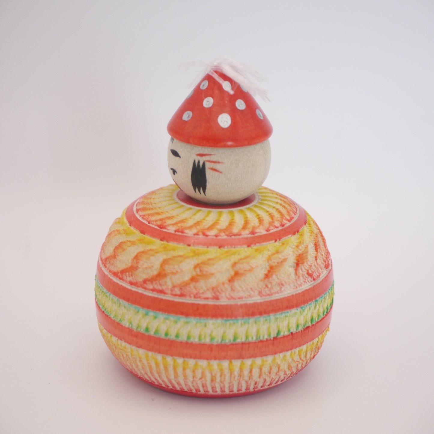 Kawaii Kokeshi Doll by Ryoji Maeda Party Hat Ejiko Red
