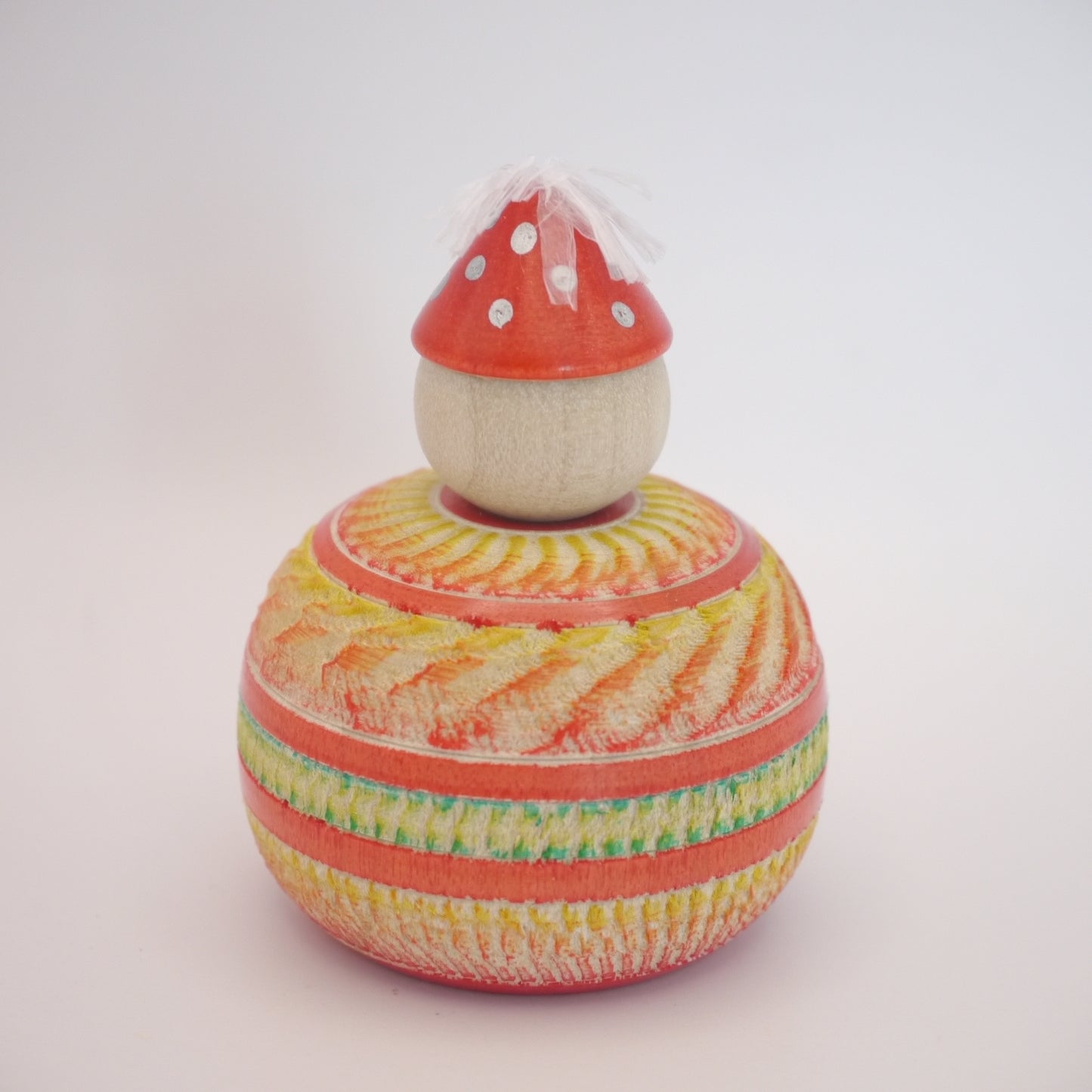 Kawaii Kokeshi Doll by Ryoji Maeda Party Hat Ejiko Red