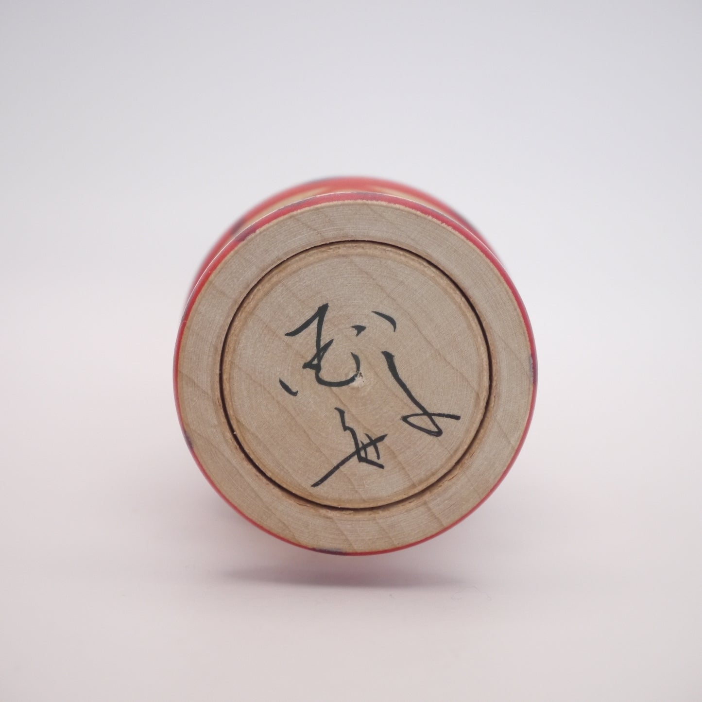 Kokeshi Doll by Kunitoshi Abe Red Stripe Blue Dot