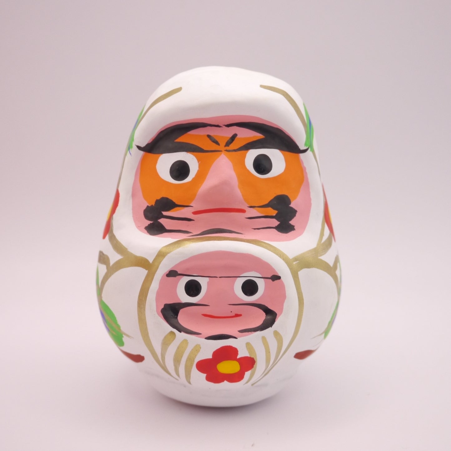 10cm Daruma doll Koushu-Oyako-Daruma Made in Koufu,Yamanashi White