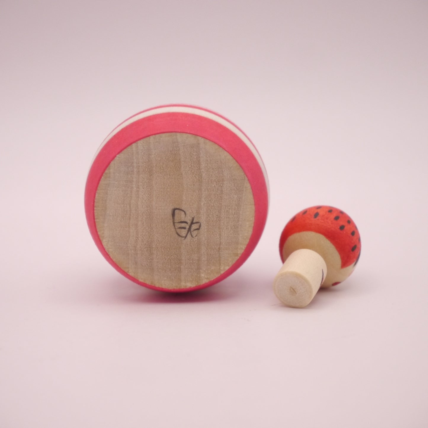 Kokeshi Doll by Akira Suzuki Strawberry Cake Ejiko Red