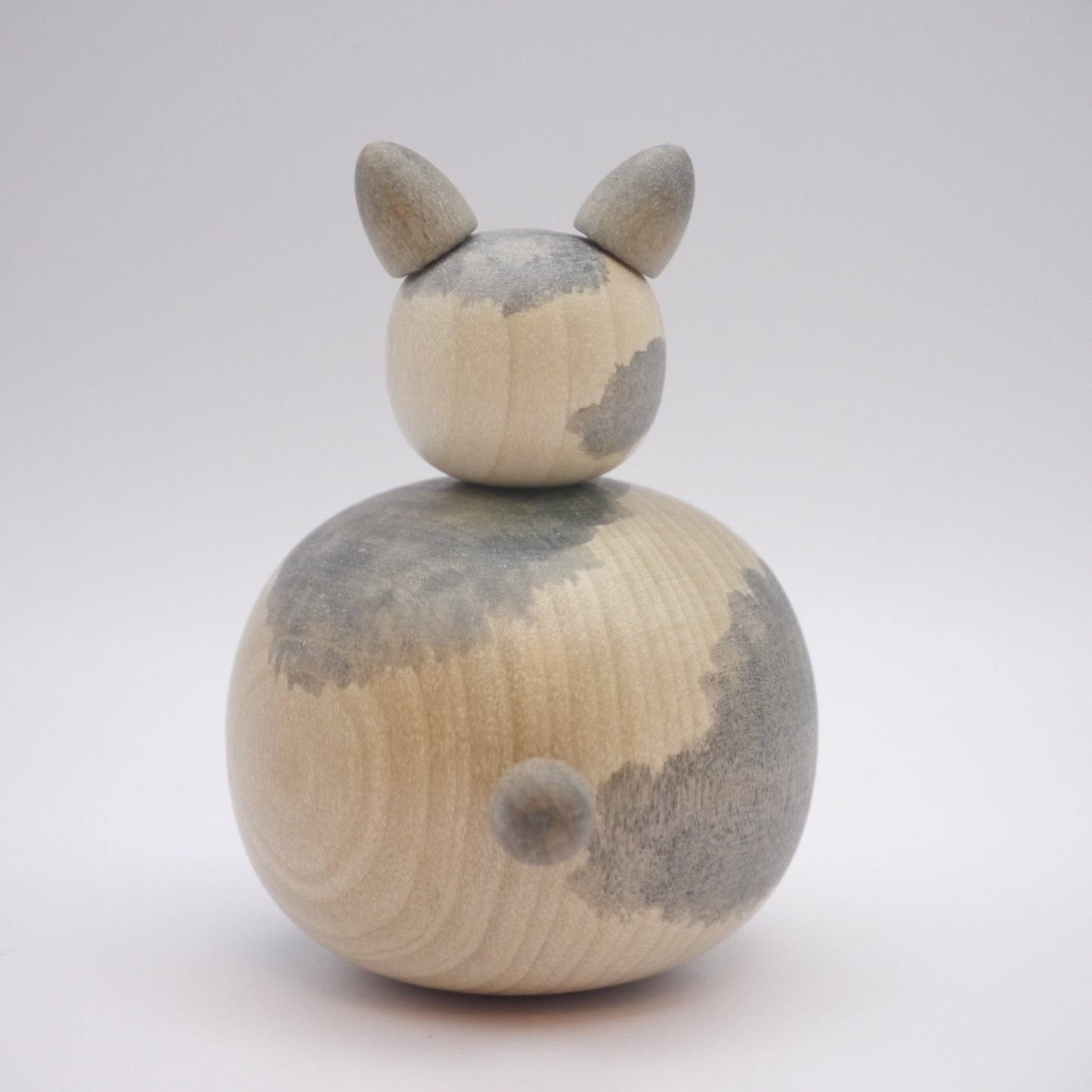 7.5cm Kokeshi doll by Yoshimi Koyama Gray Cat Ejiko
