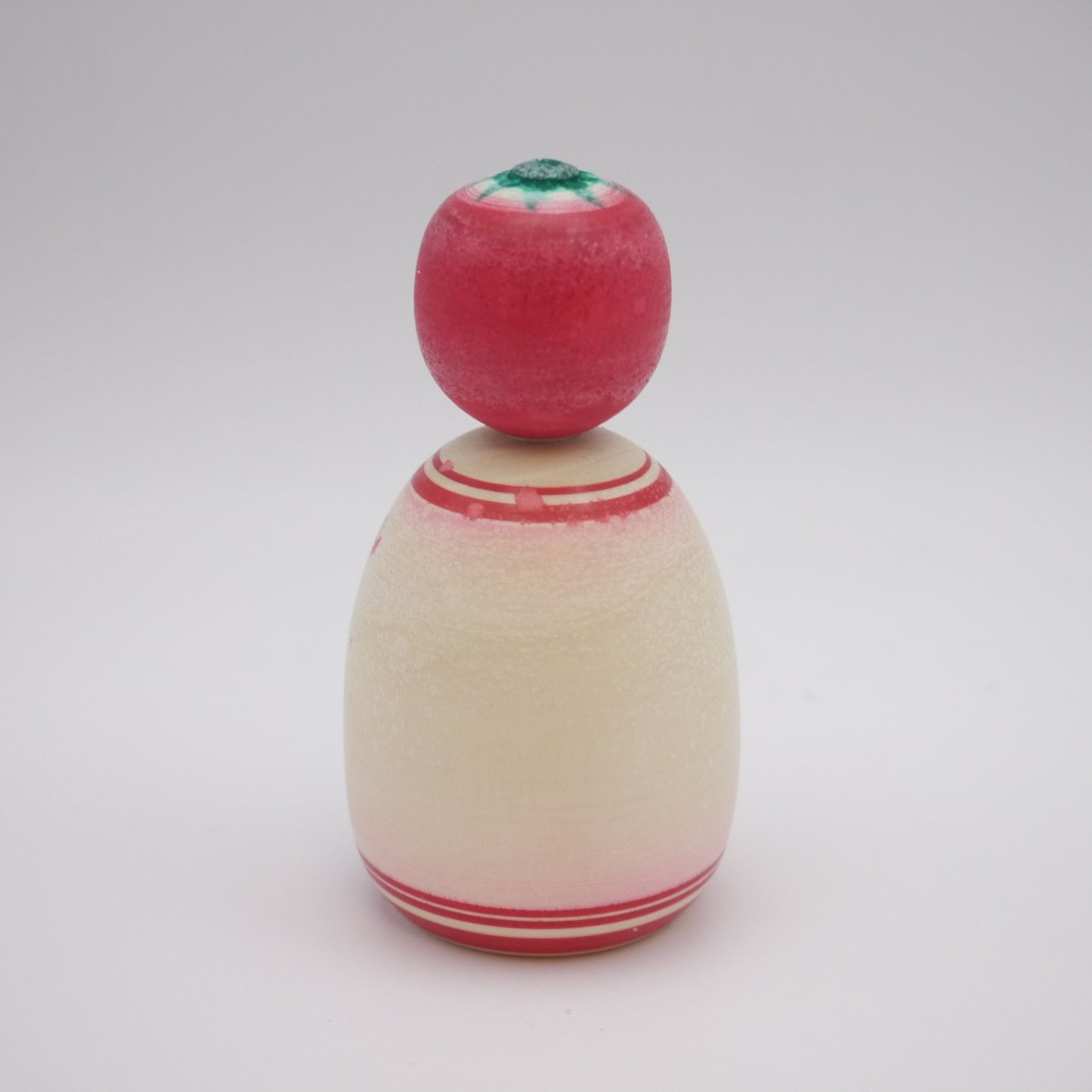9cm Kokeshi doll by Yoshinobu Kakizawa Strawberry Flowers