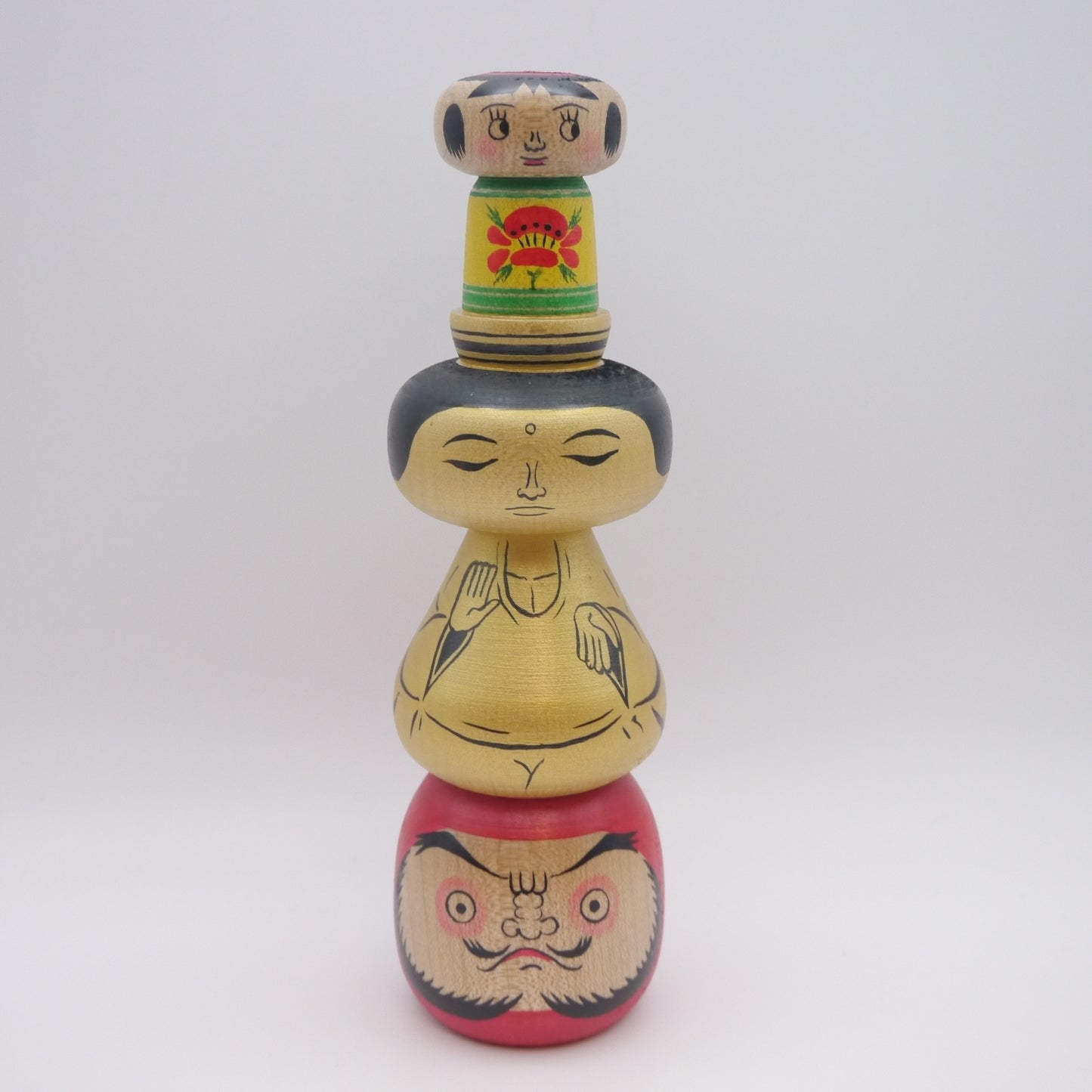 17cm Kokeshi doll by Mitsuharu Fujita Daruma Daibutsu COOKIES