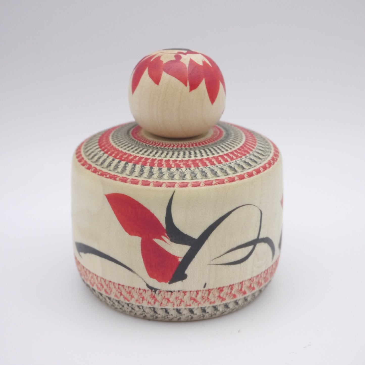 Ejiko Kokeshi doll by Yasuhiro Sato Black & Red