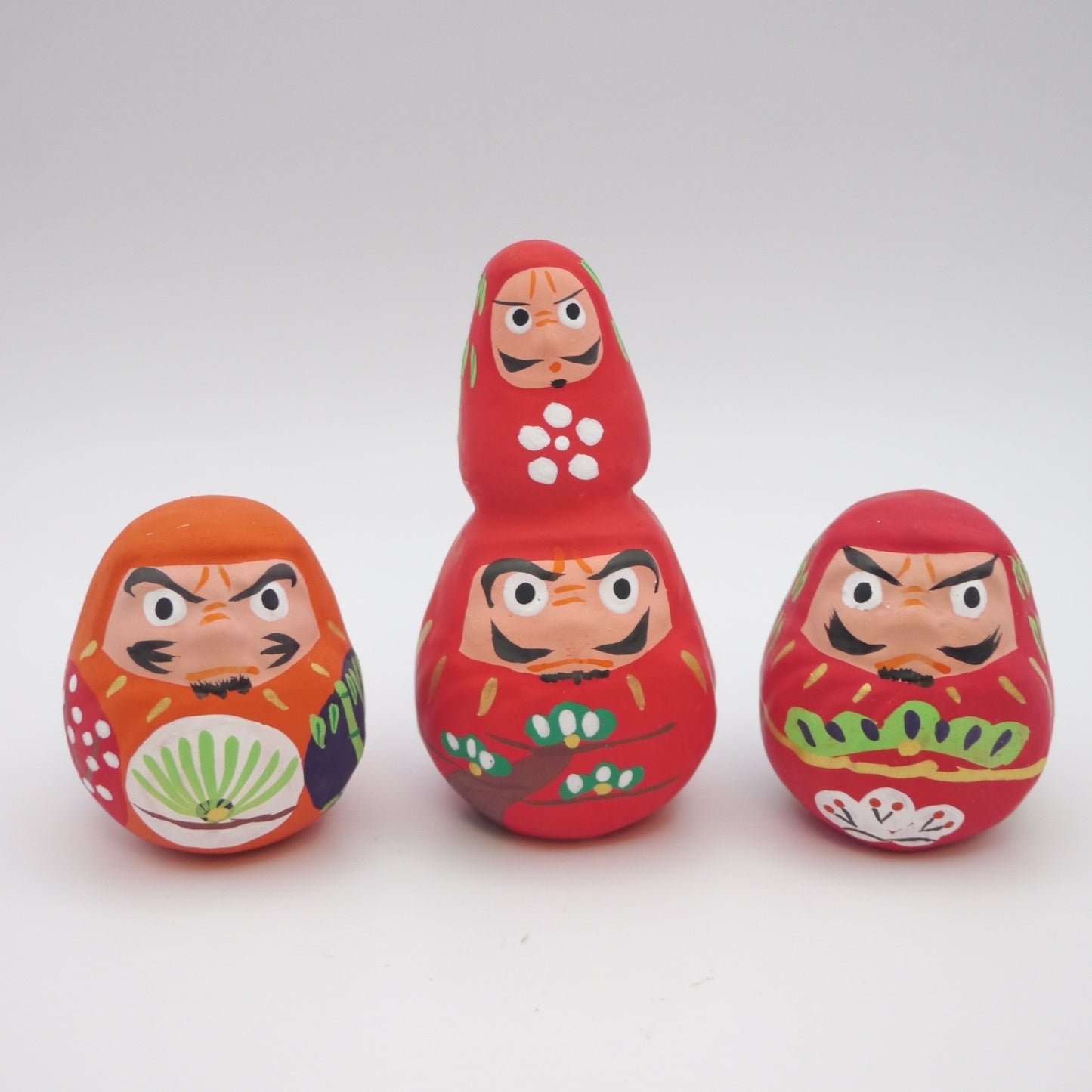 Japanese Folk Toy Clay Doll Tiny Daruma