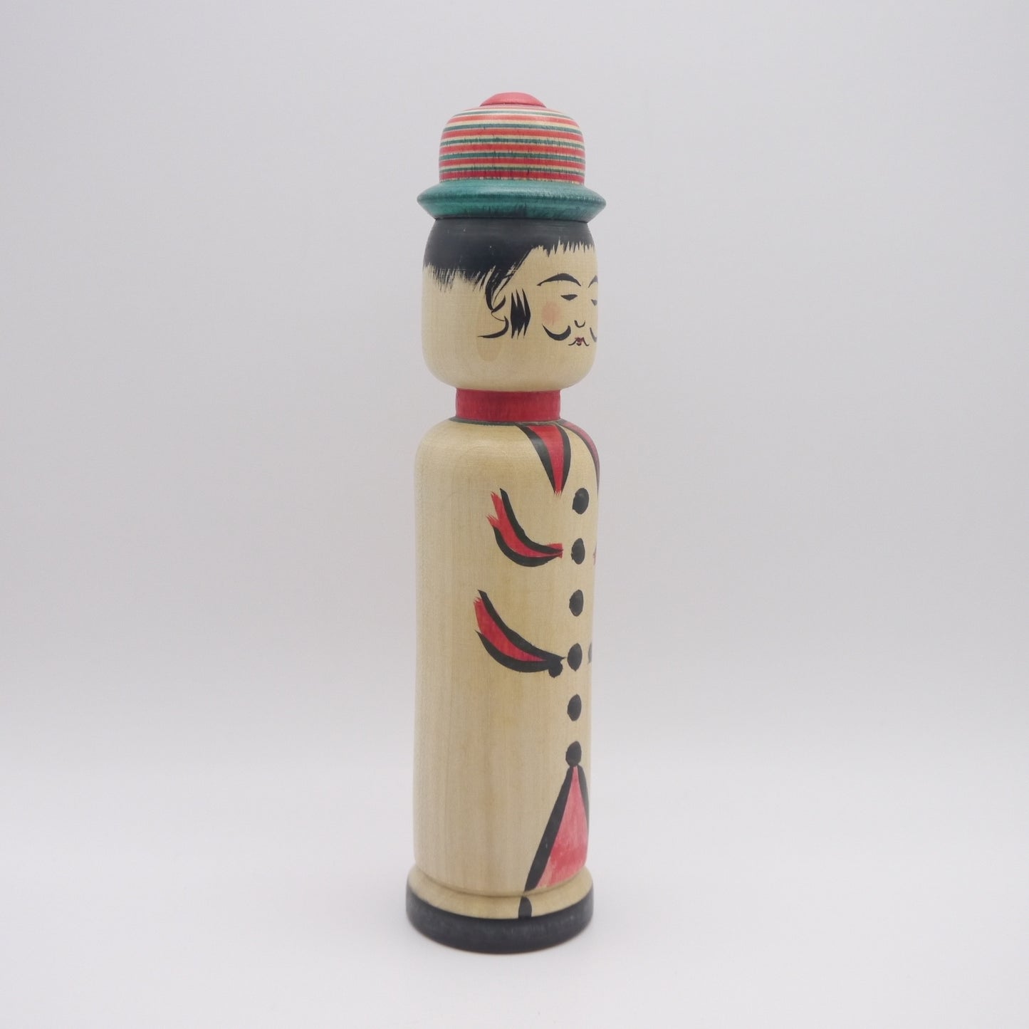 Kokeshi doll by Eihiro Sato Beard Hat Shirt