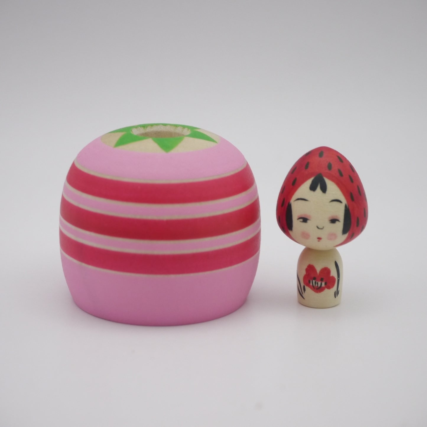 Kawaii Kokeshi doll by Akira Suzuki Strawberry Cake
