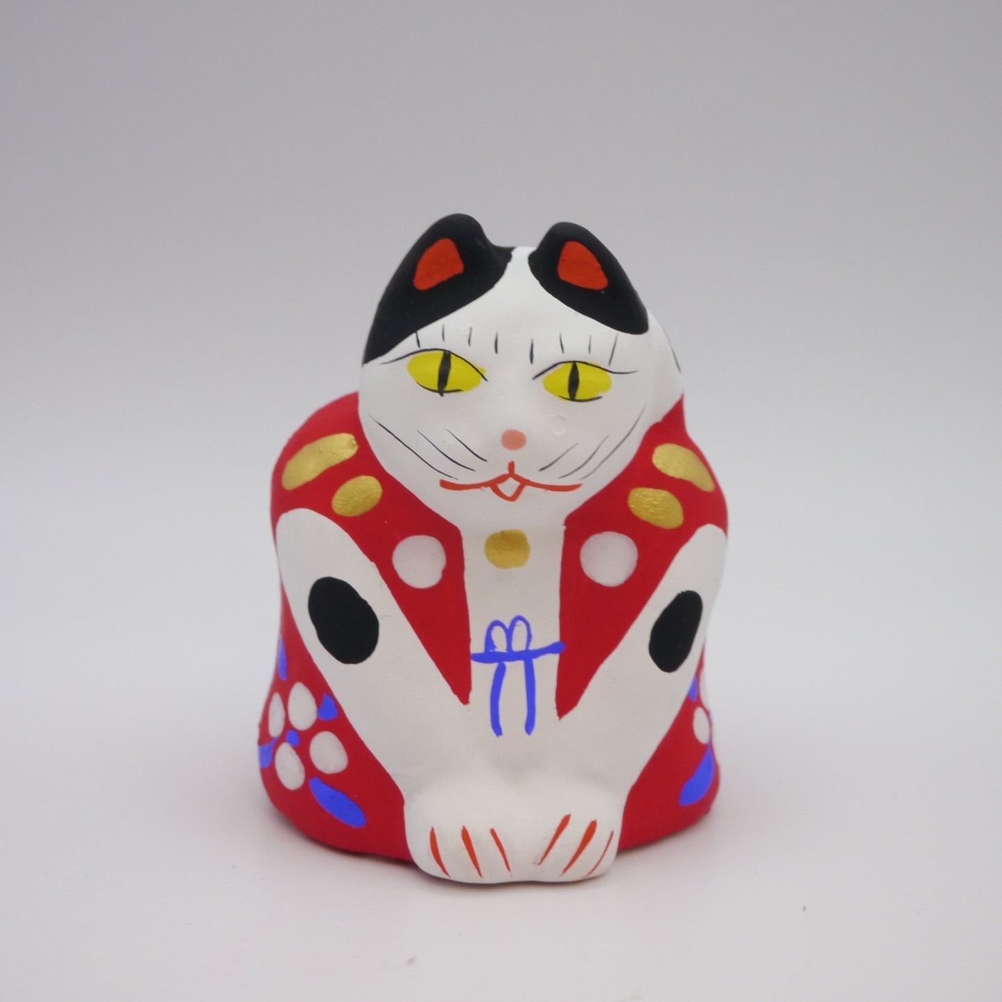 Japanese Clay Doll "Koransho”=Welcome Cat Nakayugawa-Ningyo
