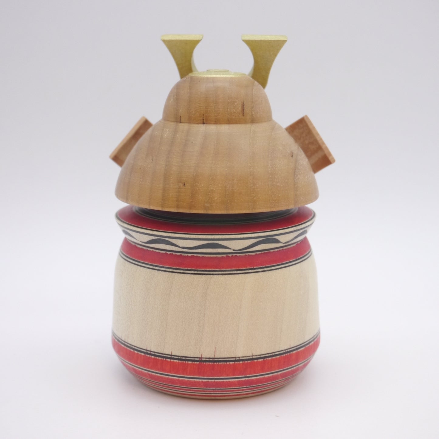 Kokeshi doll by Hideyuki Sato Kabuto Red