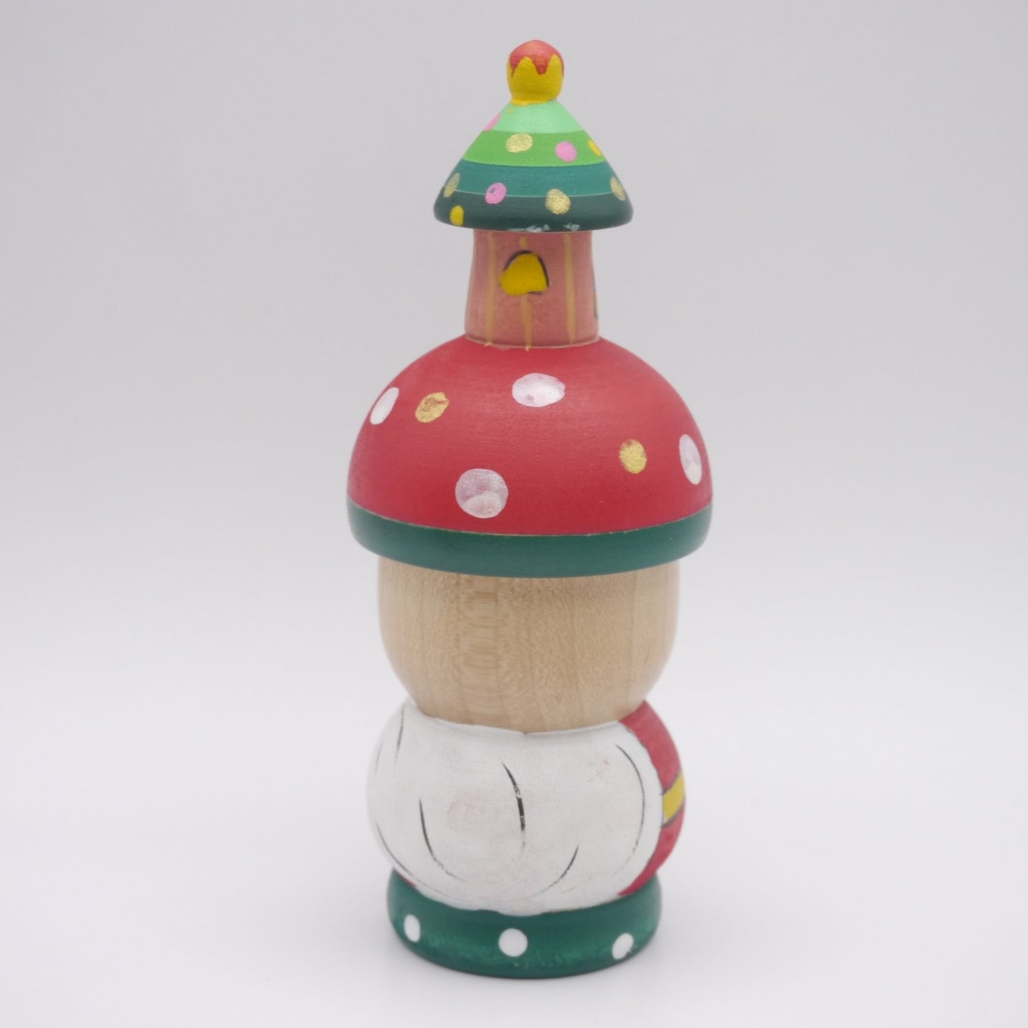 Kokeshi doll by Kikuhiro Shida Mushroom Santa Xmas