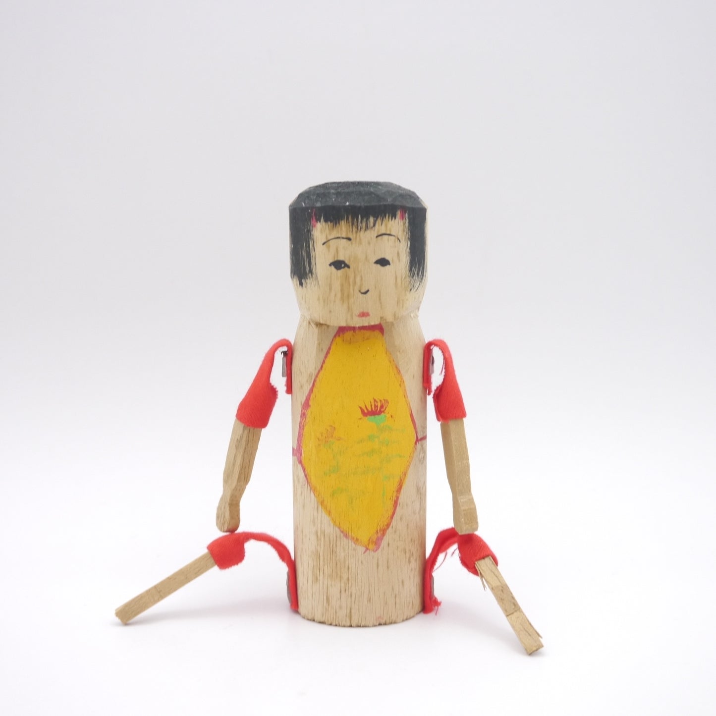 Vintage Wooden Doll Kokeshi Folk Craft Okinjo-Ningyo