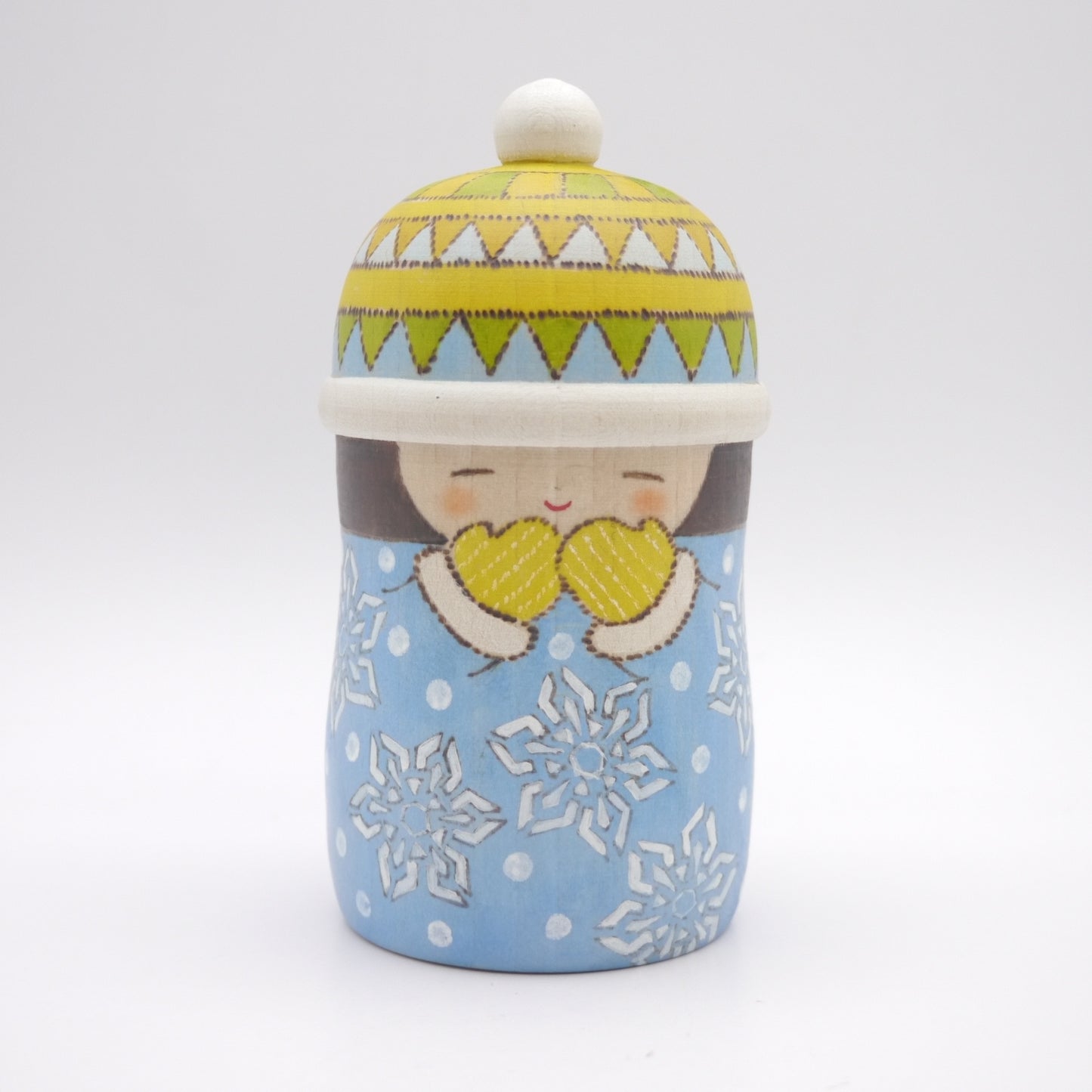Kokeshi doll by Fumio Tomidokoro "雪の日"
