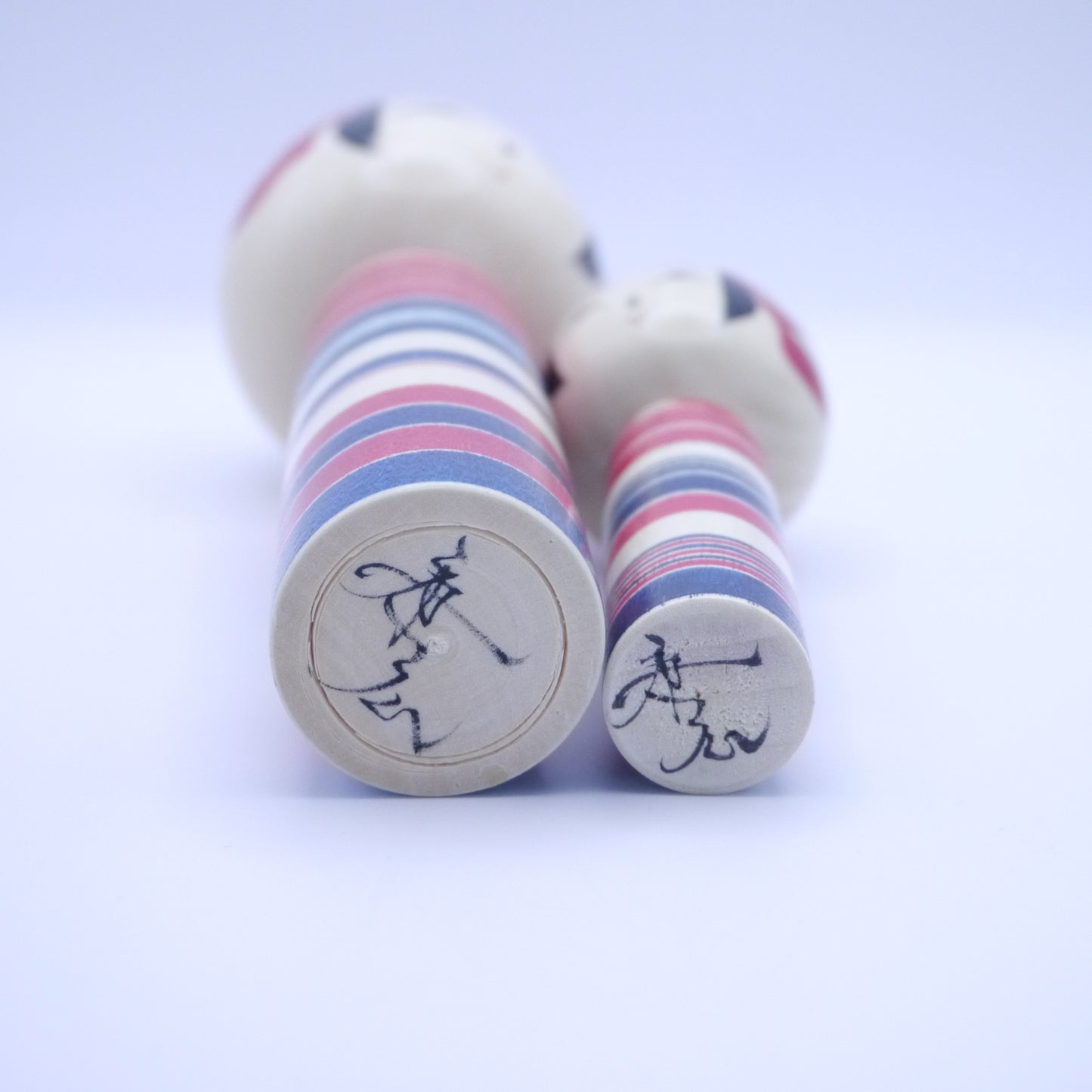 Kokeshi dolls by Yasuhiro Sato Set of 2 Red Blue
