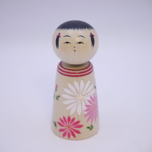 6cm Kokeshi doll by Mariko Kakizawa Flower