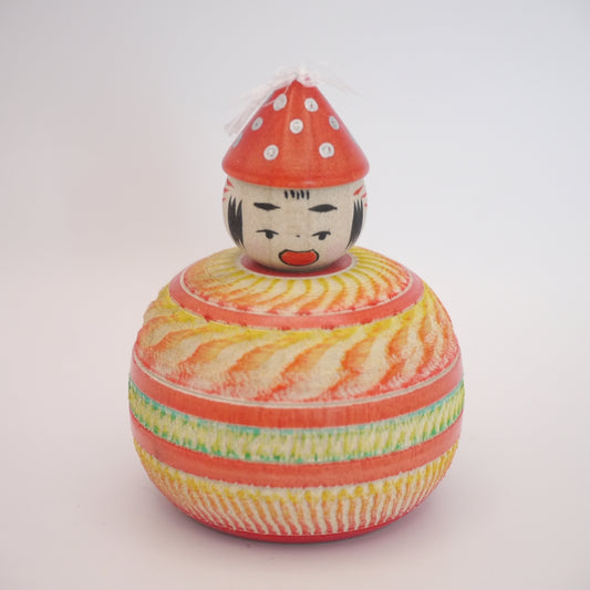 Kawaii Kokeshi Doll by Ryoji Maeda Party Hat Ejiko Red