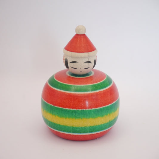 6cm Kokeshi Doll by Ryoji Maeda Xmas Santa Ejikoのコピー