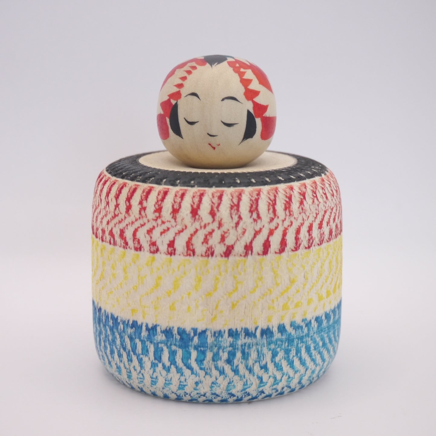 Kokeshi Doll by Yasuhiro Sato Rastafarian color Ejiko
