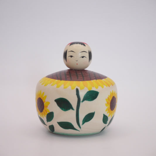 5cm Kokeshi doll by Yoshinobu Kakizaki Sunflower