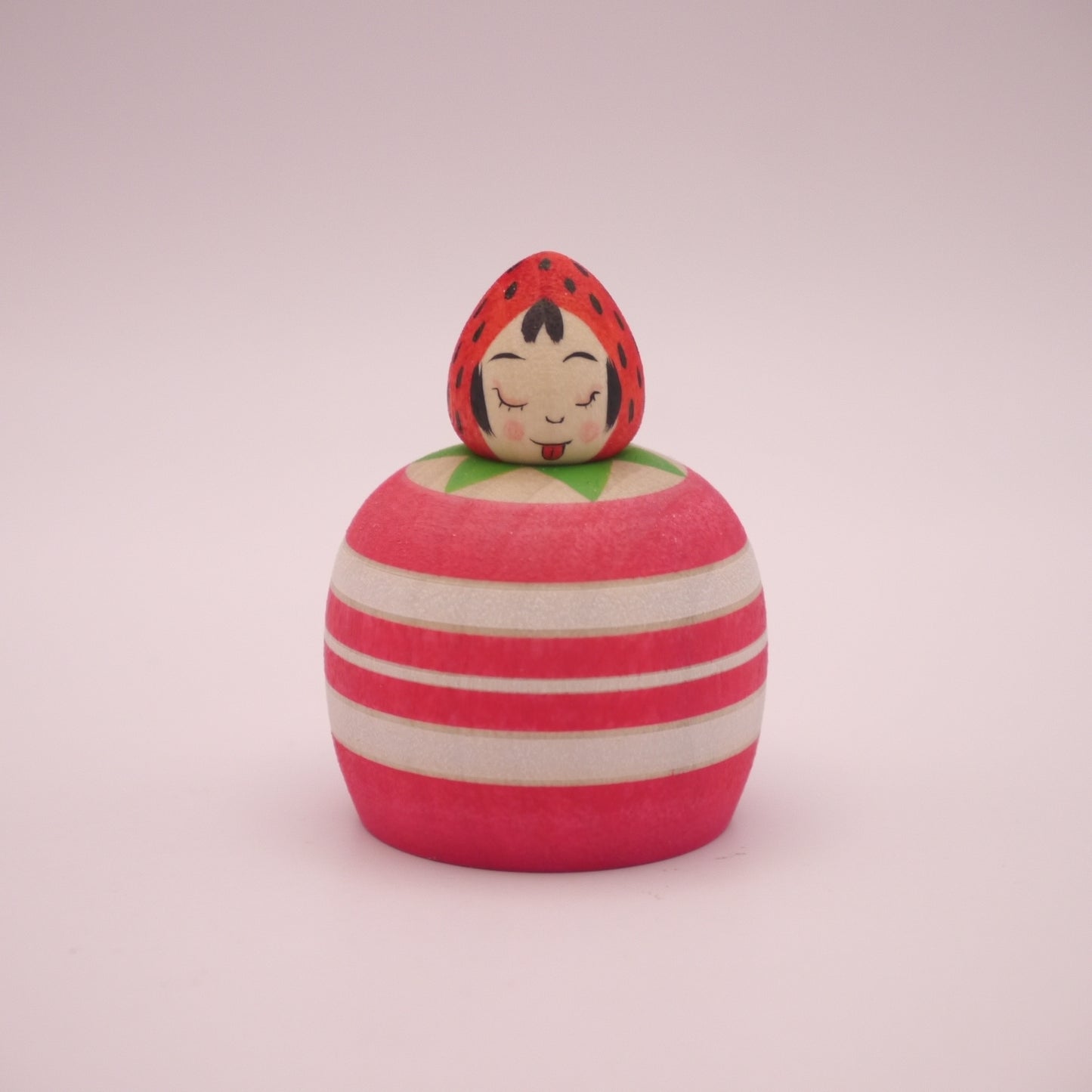 Kokeshi Doll by Akira Suzuki Strawberry Cake Ejiko Red