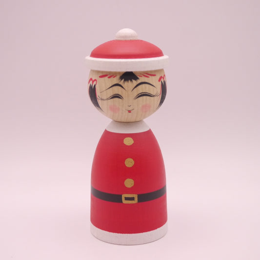 11cm Kokeshi Doll by Teruyuki Hiraga Xmas Santa