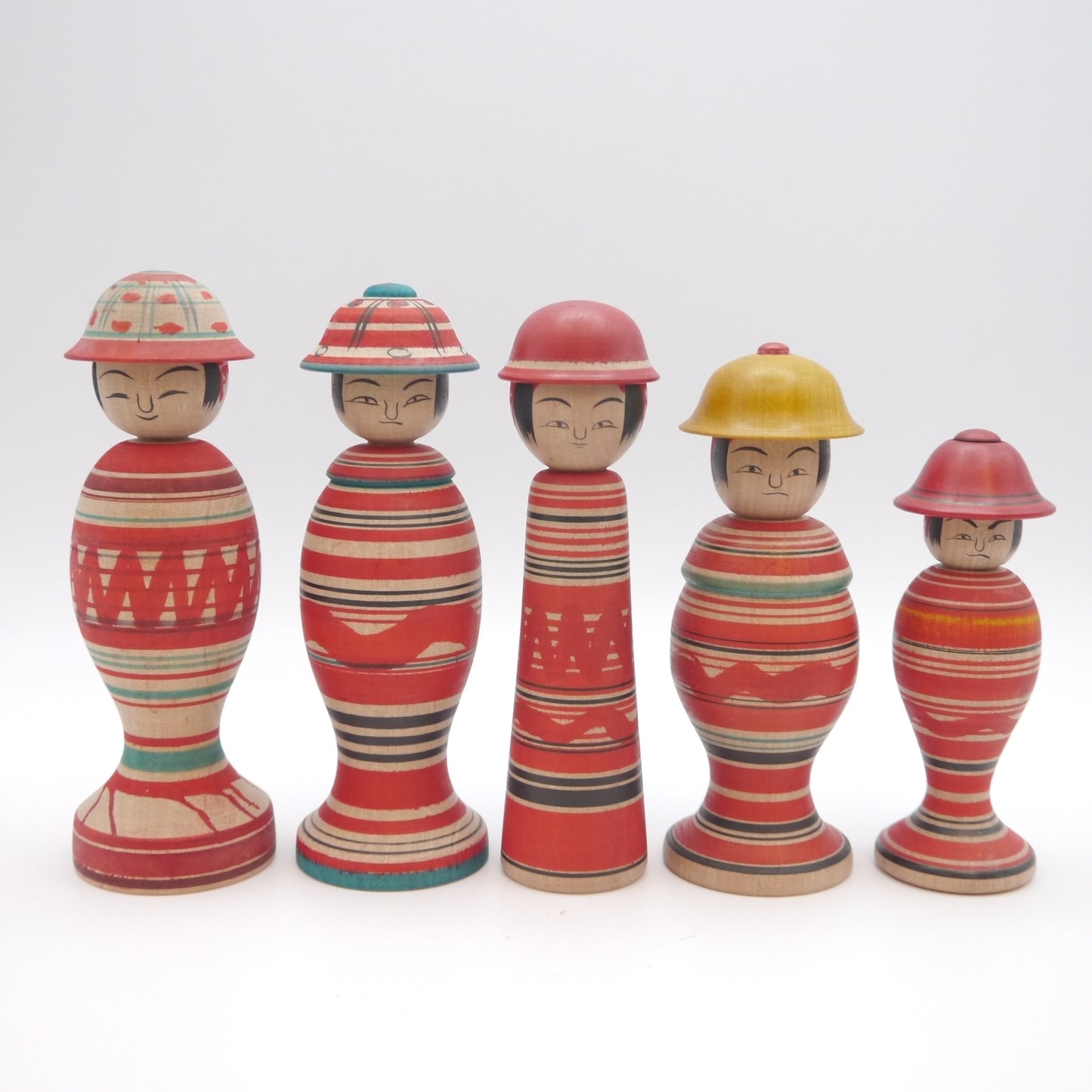 10cm Kokeshi doll by Tadao Noji Set of 5