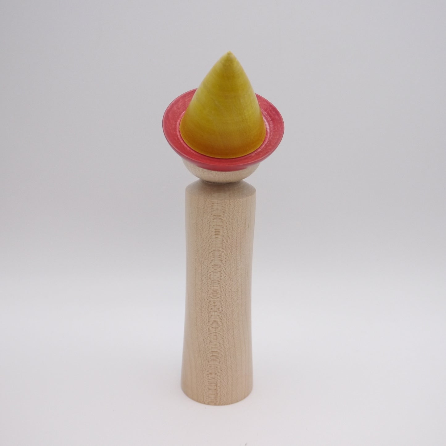 16cm Kokeshi doll by Shinya Abe Yellow Hat