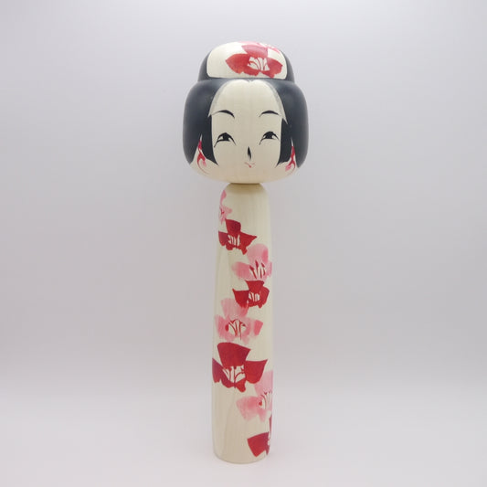 Kokeshi doll by Yasuhiro Sato Pink & Red