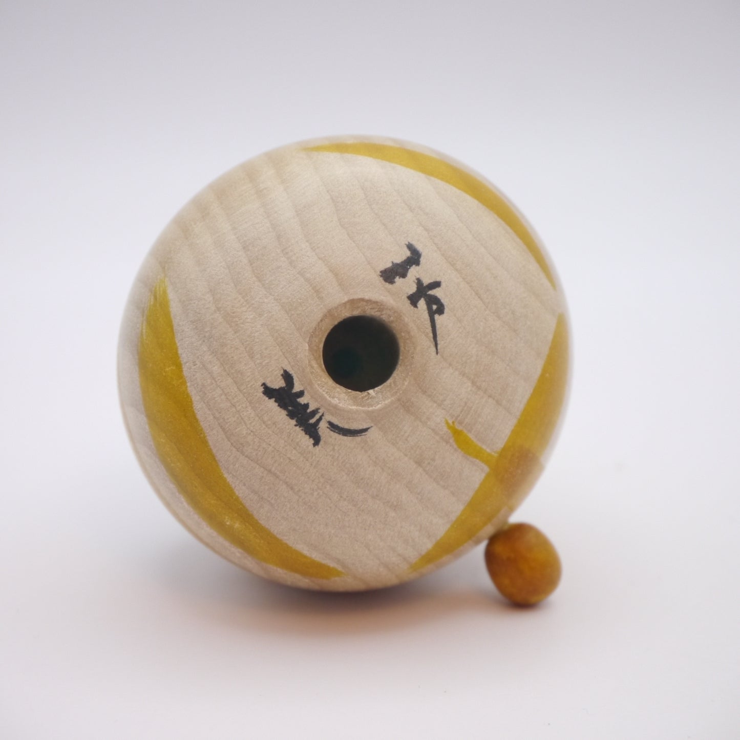 7.5cm Kokeshi doll by Yoshimi Koyama Yellow Cat Ejiko