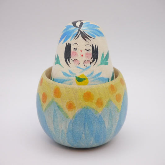 Kokeshi doll by Kaori Tanabe Blue