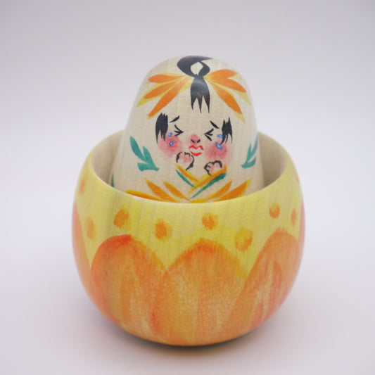 Kokeshi doll by Kaori Tanabe Yellow