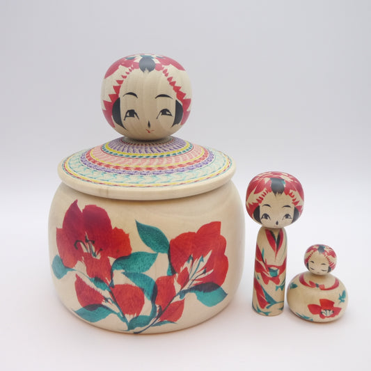 Kokeshi doll by Yasuhiro Sato Ejiko Set