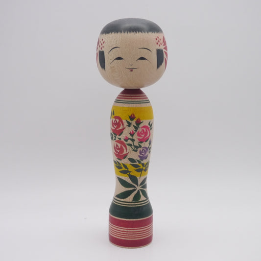 Kokeshi doll by Yasuko Shiratori Rose Flower