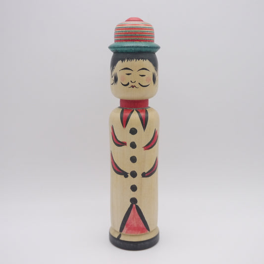 Kokeshi doll by Eihiro Sato Beard Hat Shirt