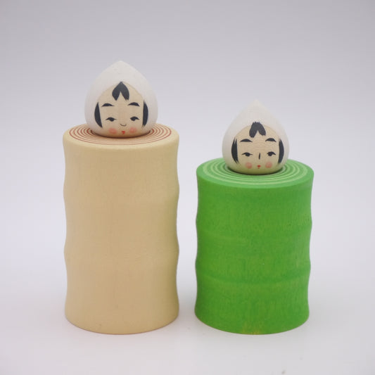 Kawaii Kokeshi doll by Akira Suzuki Matcha Baumkuchen Set of 2