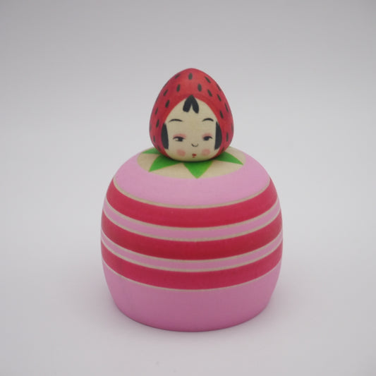 Kawaii Kokeshi doll by Akira Suzuki Strawberry Cake
