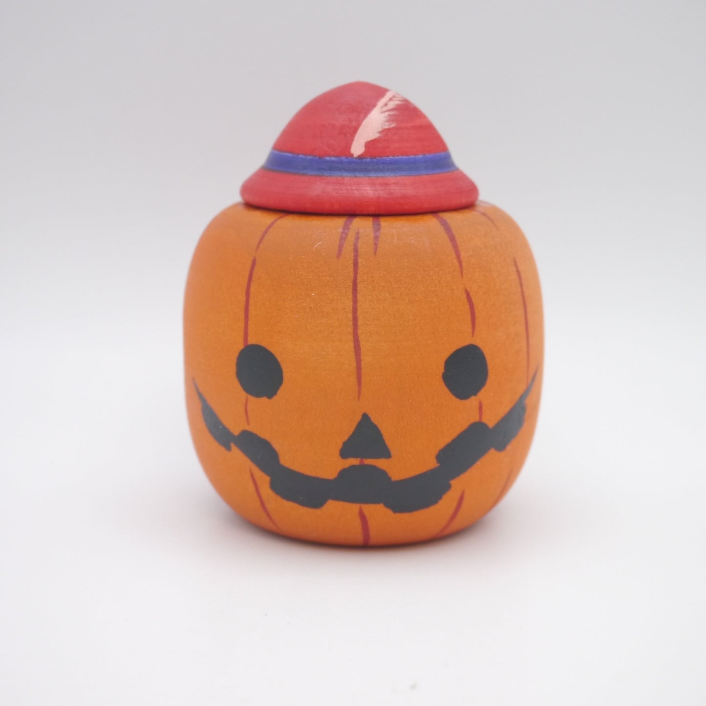 Kokeshi doll by Muchihide Abo Halloween Pumpkin Red