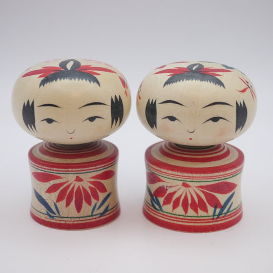 Kokeshi dolls by Yoshinobu Kakizawa Set of 2 Sakura & Maple