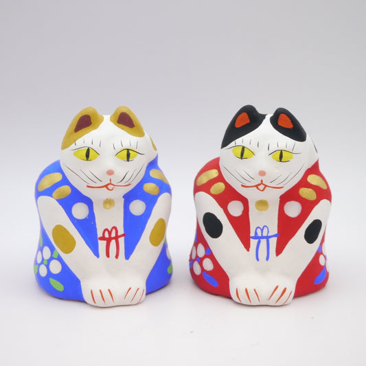 Japanese Clay Doll "Koransho”=Welcome Cat Nakayugawa-Ningyo