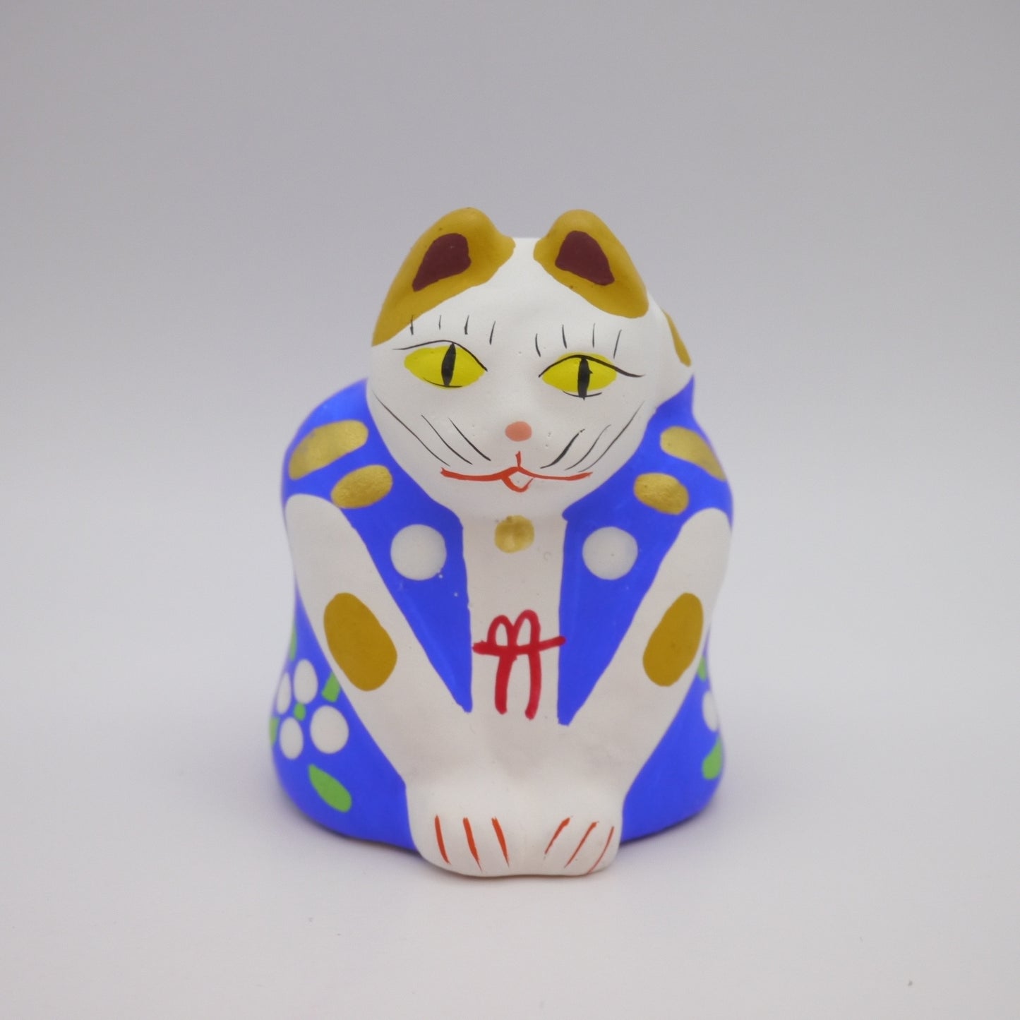 Japanese Clay Doll "Koransho”=Welcome Cat Nakayugawa-Ningyo