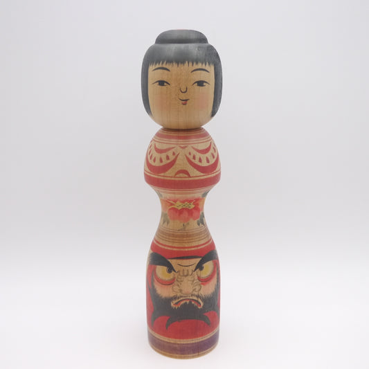 Traditional Kokeshi doll by Naoko Honma Daruma Face