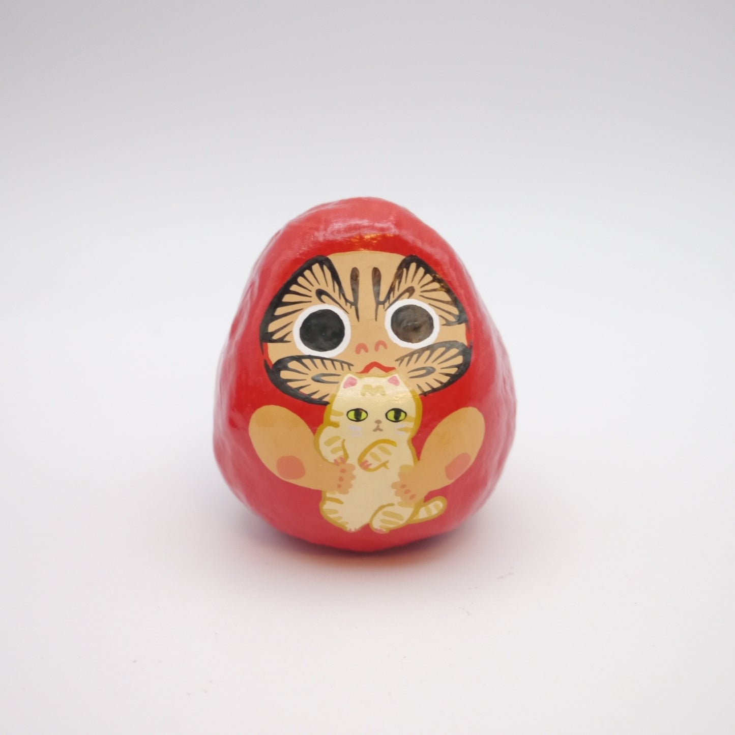 Yachiko Daruma Paper Doll Hariko with Cat