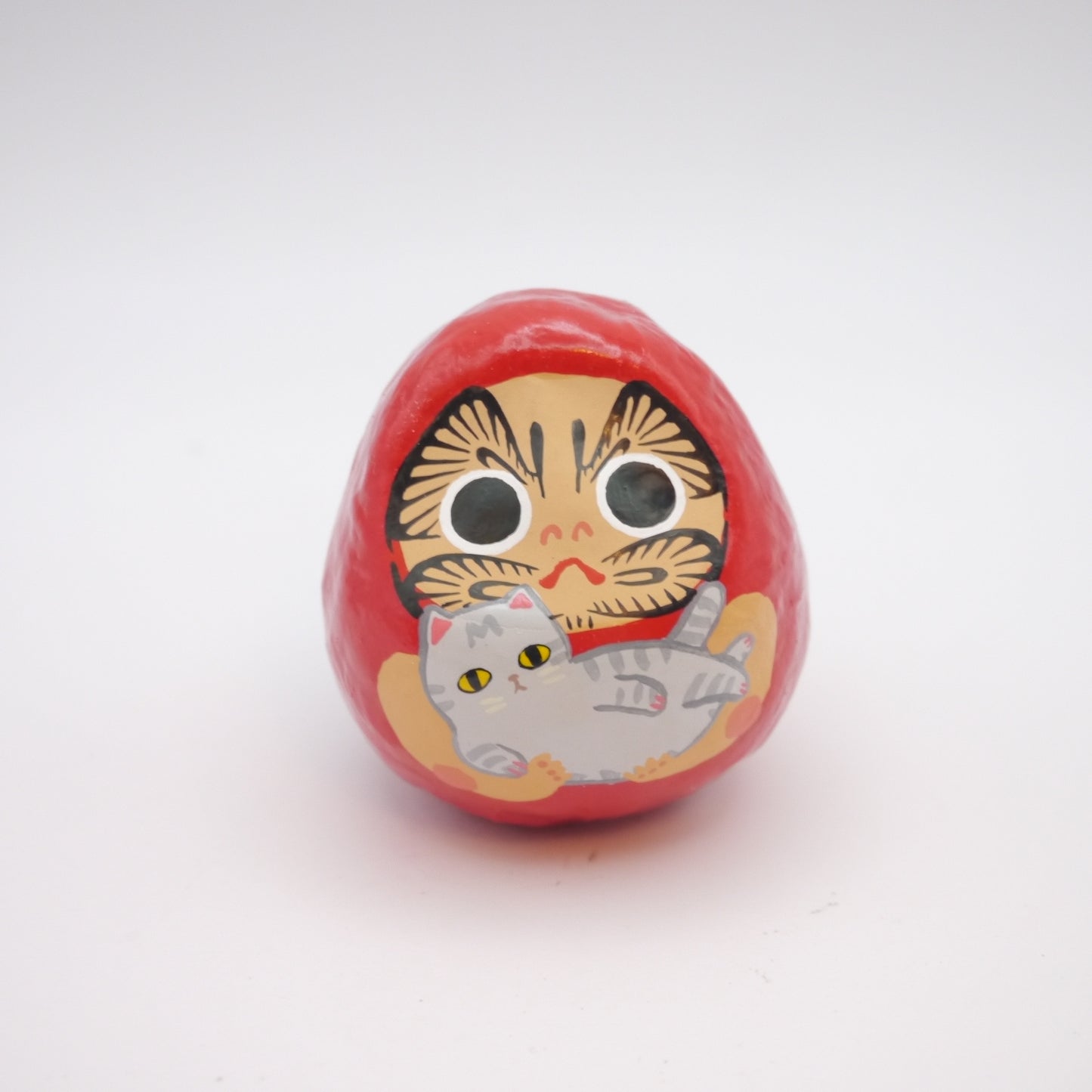 Yachiko Daruma Paper Doll Hariko with Cat