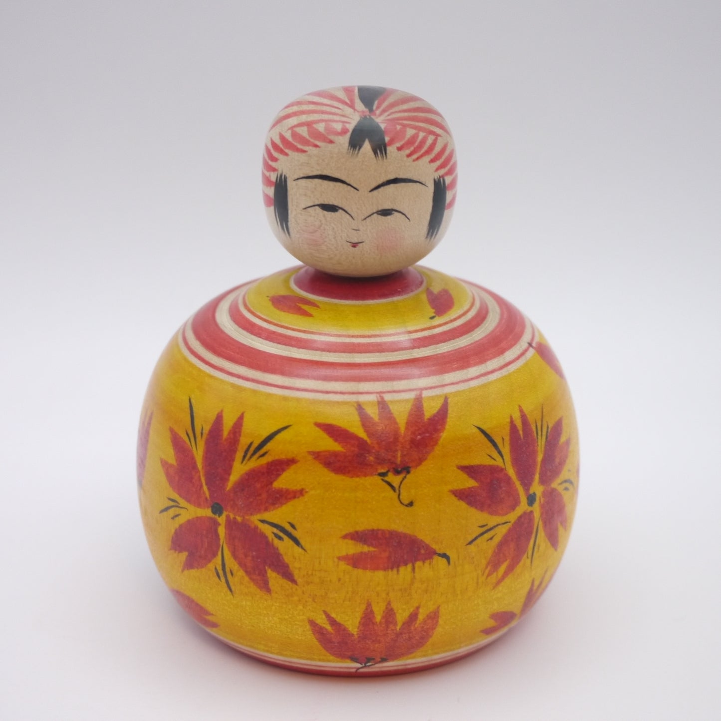 Kokeshi doll by Ryoko Sato Yellow Sakura Ejiko