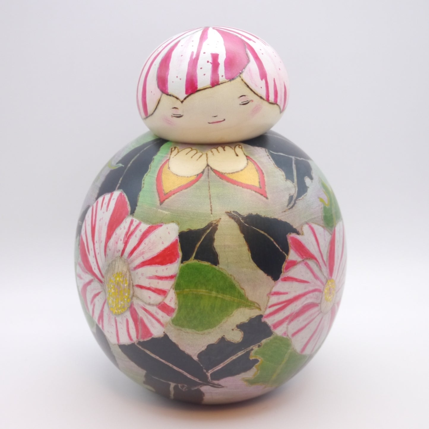 Kokeshi doll by Yasunori Oki "Camellia"