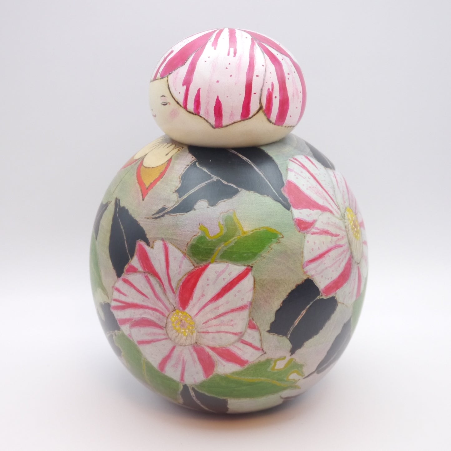 Kokeshi doll by Yasunori Oki "Camellia"