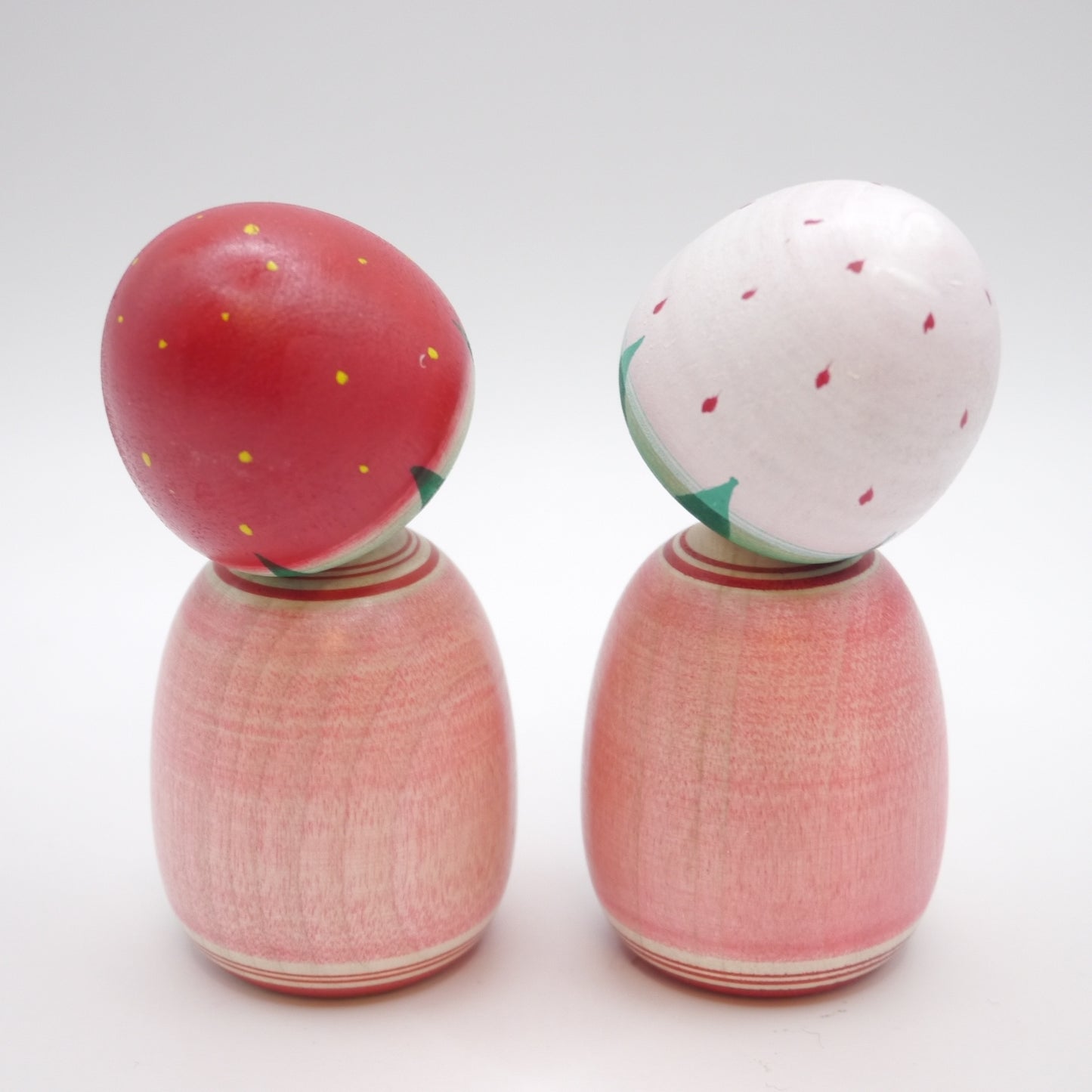 Kokeshi doll by Yoshinobu Kakizawa Strawberry Hat