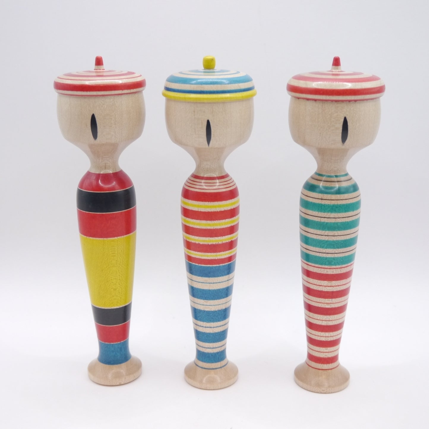 Kokeshi doll by Fumio Miharu Stripe Hat