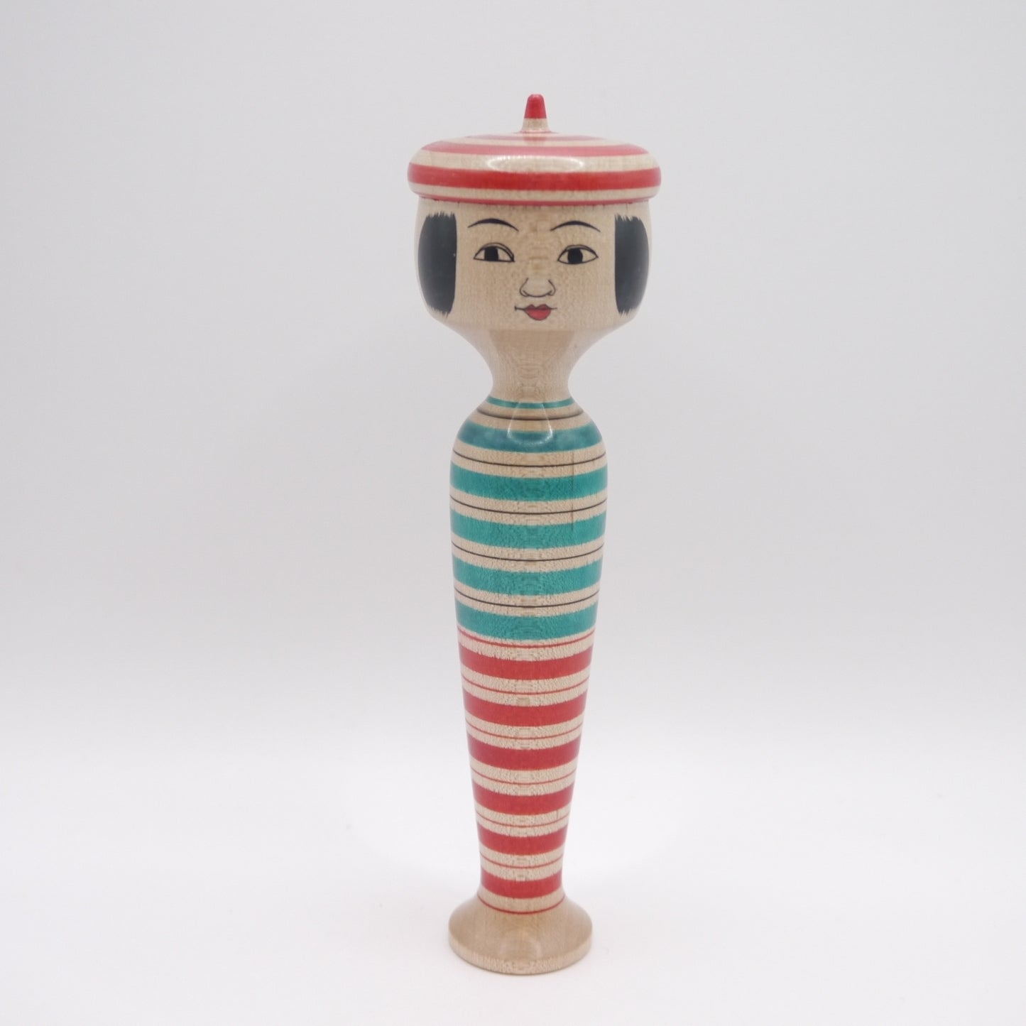 Kokeshi doll by Fumio Miharu Stripe Hat