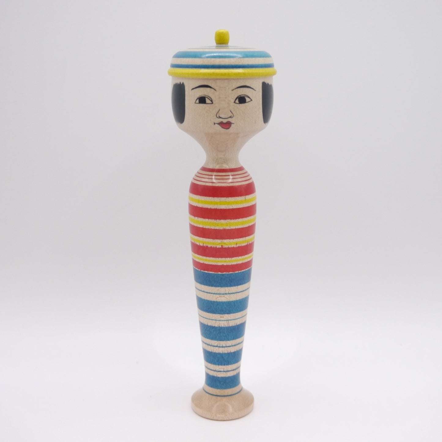 Kokeshi doll by Fumio Miharu Stripe Hat